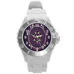 Mandalarium Hires Hand Eye Purple Round Plastic Sport Watch (L) Front