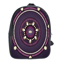 Mandalarium Hires Hand Eye Purple School Bag (xl) by Mariart