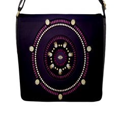 Mandalarium Hires Hand Eye Purple Flap Messenger Bag (l)  by Mariart