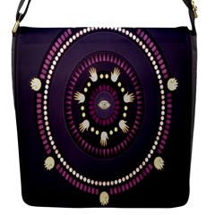 Mandalarium Hires Hand Eye Purple Flap Messenger Bag (s)