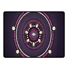 Mandalarium Hires Hand Eye Purple Double Sided Fleece Blanket (small)  by Mariart