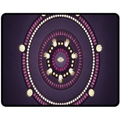 Mandalarium Hires Hand Eye Purple Double Sided Fleece Blanket (medium) 