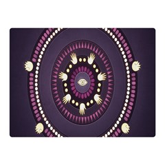 Mandalarium Hires Hand Eye Purple Double Sided Flano Blanket (mini)  by Mariart