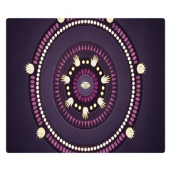 Mandalarium Hires Hand Eye Purple Double Sided Flano Blanket (small)  by Mariart