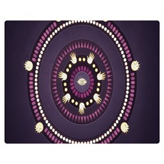 Mandalarium Hires Hand Eye Purple Double Sided Flano Blanket (medium) 