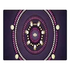 Mandalarium Hires Hand Eye Purple Double Sided Flano Blanket (large) 