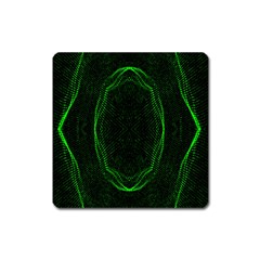 Green Foam Waves Polygon Animation Kaleida Motion Square Magnet by Mariart