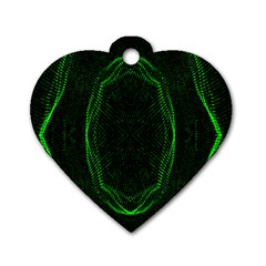 Green Foam Waves Polygon Animation Kaleida Motion Dog Tag Heart (one Side) by Mariart