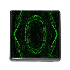 Green Foam Waves Polygon Animation Kaleida Motion Memory Card Reader (square) by Mariart