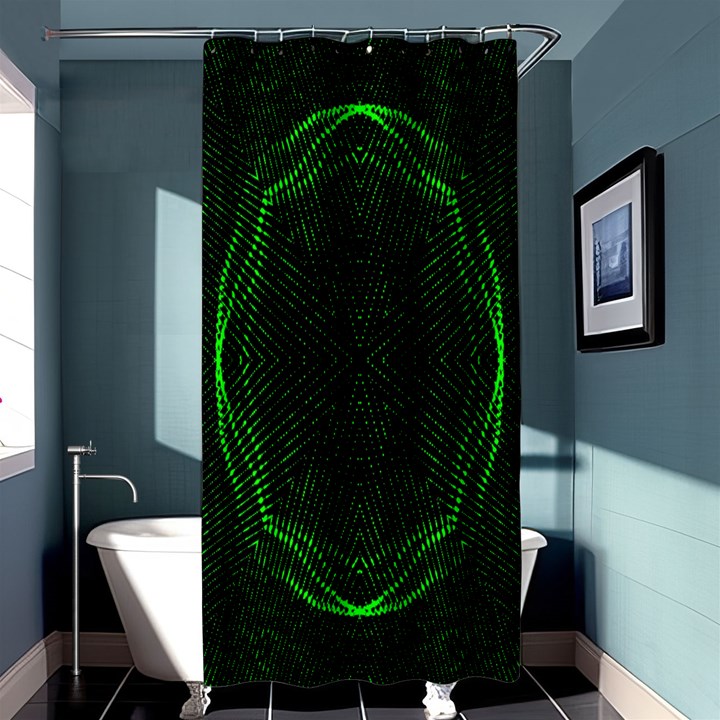 Green Foam Waves Polygon Animation Kaleida Motion Shower Curtain 36  x 72  (Stall) 