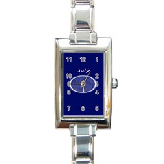 Moon July Blue Space Rectangle Italian Charm Watch