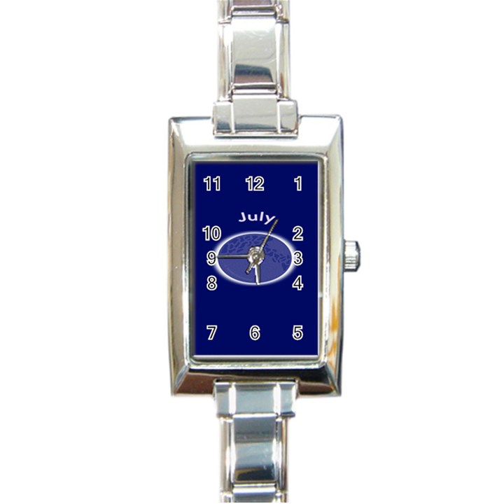 Moon July Blue Space Rectangle Italian Charm Watch