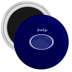 Moon July Blue Space 3  Magnets by Mariart