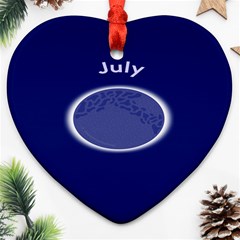 Moon July Blue Space Ornament (heart)