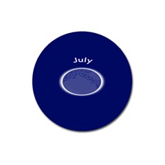 Moon July Blue Space Magnet 3  (round)