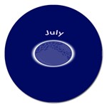 Moon July Blue Space Magnet 5  (Round) Front