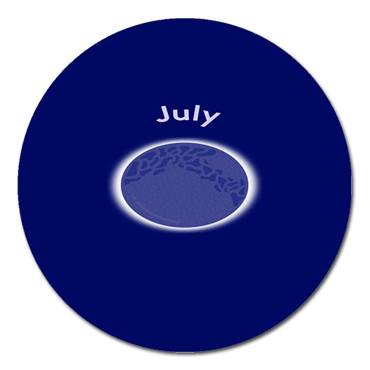 Moon July Blue Space Magnet 5  (Round)