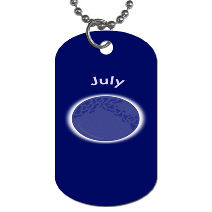 Moon July Blue Space Dog Tag (One Side)