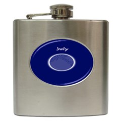 Moon July Blue Space Hip Flask (6 Oz) by Mariart