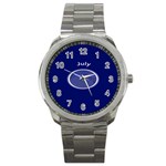 Moon July Blue Space Sport Metal Watch Front