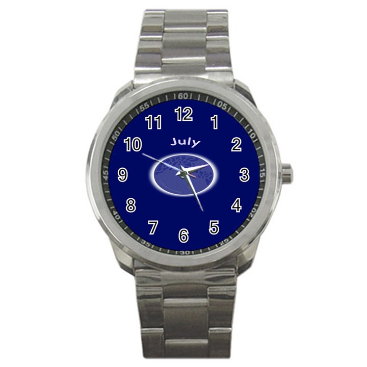 Moon July Blue Space Sport Metal Watch