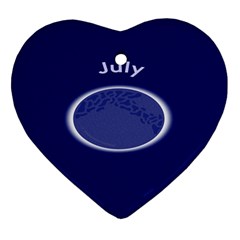 Moon July Blue Space Heart Ornament (two Sides) by Mariart