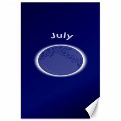 Moon July Blue Space Canvas 20  X 30   by Mariart