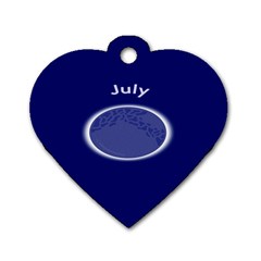 Moon July Blue Space Dog Tag Heart (one Side)