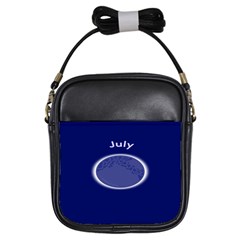 Moon July Blue Space Girls Sling Bags by Mariart