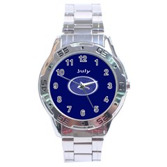 Moon July Blue Space Stainless Steel Analogue Watch by Mariart