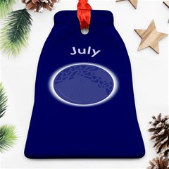 Moon July Blue Space Bell Ornament (two Sides)