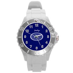 Moon July Blue Space Round Plastic Sport Watch (l)