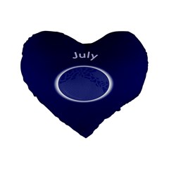 Moon July Blue Space Standard 16  Premium Heart Shape Cushions by Mariart