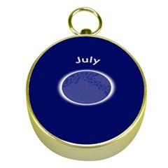 Moon July Blue Space Gold Compasses by Mariart