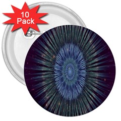 Peaceful Flower Formation Sparkling Space 3  Buttons (10 Pack) 