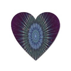 Peaceful Flower Formation Sparkling Space Heart Magnet by Mariart