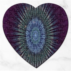 Peaceful Flower Formation Sparkling Space Jigsaw Puzzle (heart) by Mariart