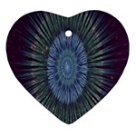 Peaceful Flower Formation Sparkling Space Heart Ornament (Two Sides) Front