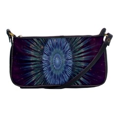 Peaceful Flower Formation Sparkling Space Shoulder Clutch Bags by Mariart