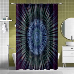 Peaceful Flower Formation Sparkling Space Shower Curtain 48  X 72  (small) 