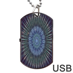 Peaceful Flower Formation Sparkling Space Dog Tag Usb Flash (two Sides) by Mariart