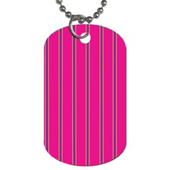 Pink Line Vertical Purple Yellow Fushia Dog Tag (two Sides) by Mariart