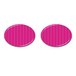 Pink Line Vertical Purple Yellow Fushia Cufflinks (Oval) Front(Pair)