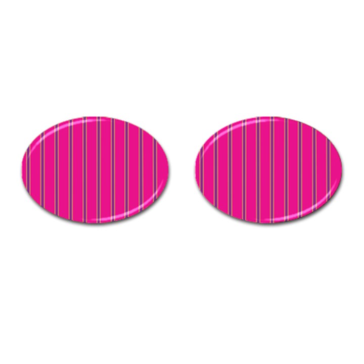 Pink Line Vertical Purple Yellow Fushia Cufflinks (Oval)