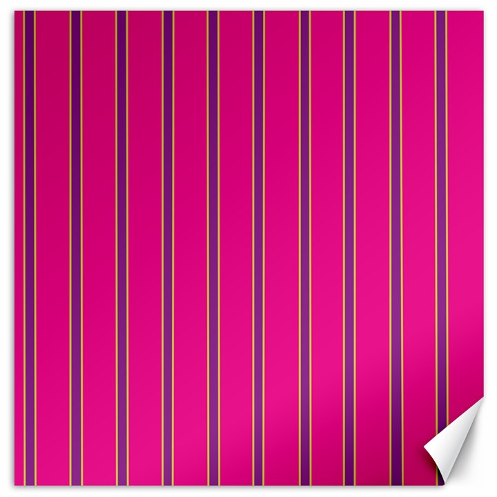 Pink Line Vertical Purple Yellow Fushia Canvas 12  x 12  