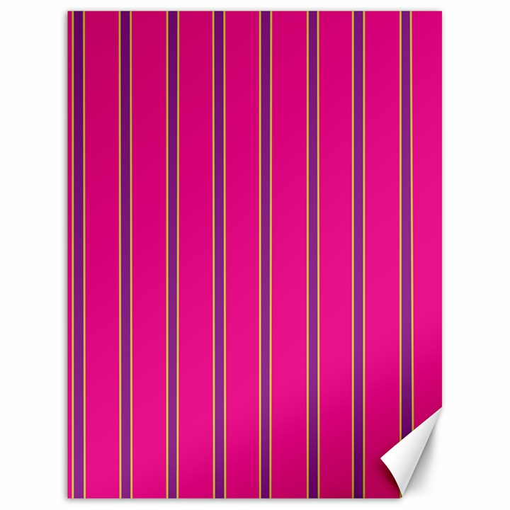 Pink Line Vertical Purple Yellow Fushia Canvas 18  x 24  