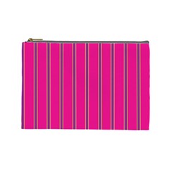 Pink Line Vertical Purple Yellow Fushia Cosmetic Bag (large)  by Mariart