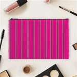 Pink Line Vertical Purple Yellow Fushia Cosmetic Bag (Large)  Front