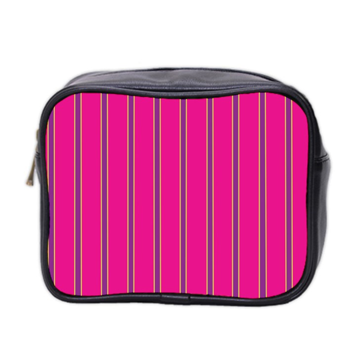 Pink Line Vertical Purple Yellow Fushia Mini Toiletries Bag 2-Side