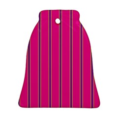 Pink Line Vertical Purple Yellow Fushia Bell Ornament (two Sides)